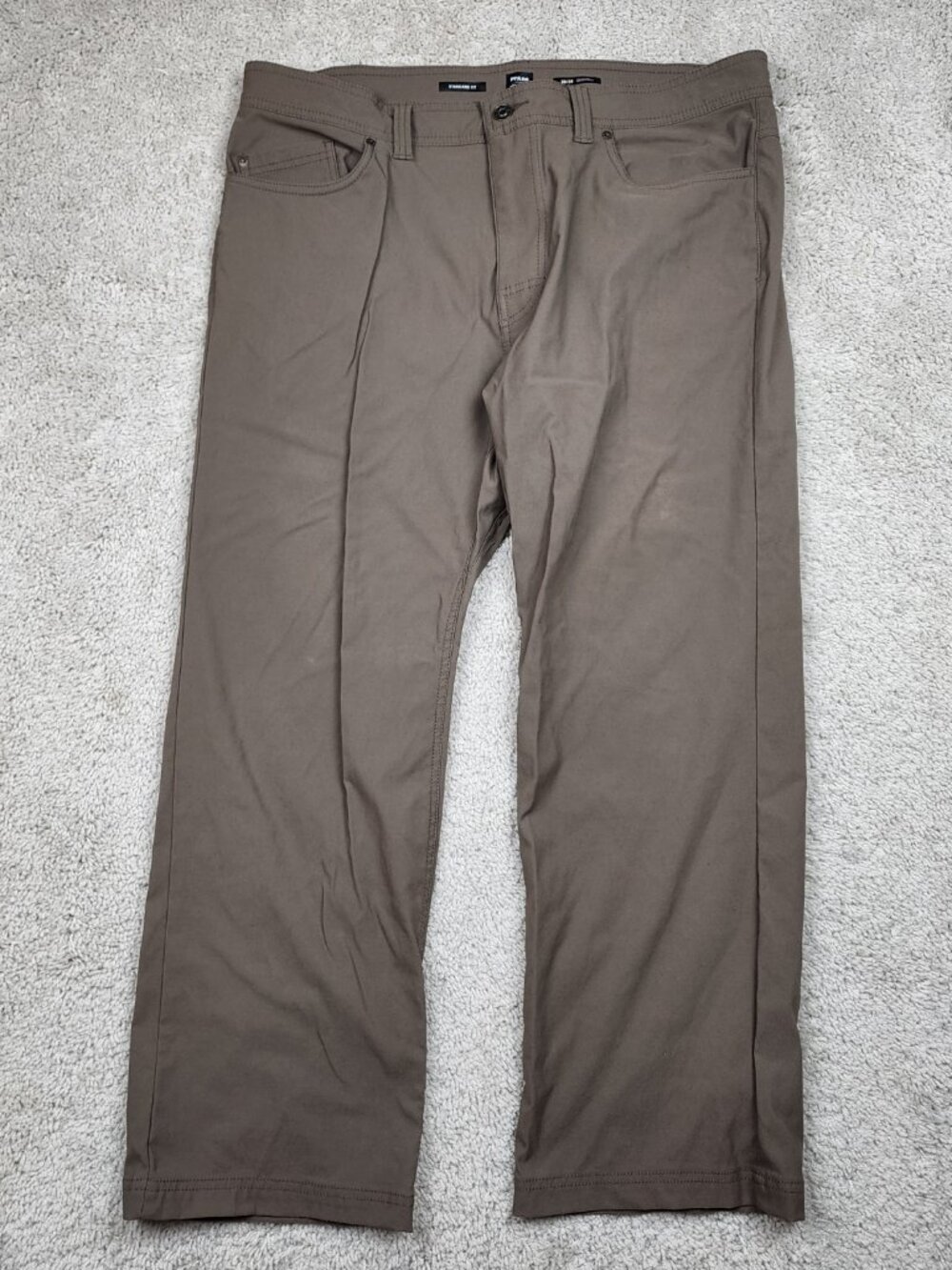 Prana Pants Mens 38x28 Brown Brion Standard Fit Stretch Zion 5-Pocket Hiking - Picture 2 of 7